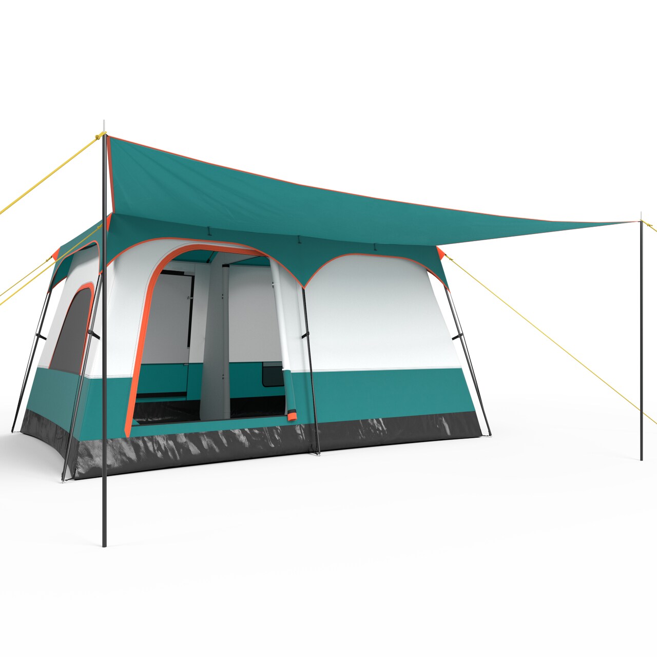 Family Camping Tent 12.5x8.5ft 6-8 Person Dual Room Porch Shelter
